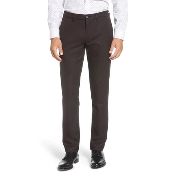 Ted Baker London Mens Dark Red Speck Slim Fit Trousers Dress Pants - Picture 1 of 6